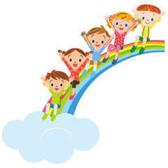 虹に座る子供達