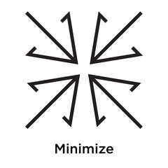 Fototapeta premium Minimize icon vector sign and symbol isolated on white background, Minimize logo concept