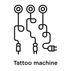 Tattoo machine icon vector sign and symbol isolated on white background, Tattoo machine logo concept