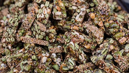 Obraz premium Chinese brittle with sesame and nuts