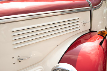 Detail of a vintage bus, grille
