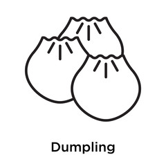 Dumpling icon vector sign and symbol isolated on white background