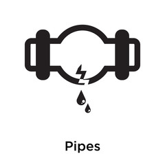 Pipes icon vector sign and symbol isolated on white background, Pipes logo concept