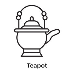 Teapot icon vector sign and symbol isolated on white background