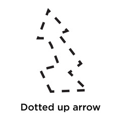 Dotted up arrow icon vector sign and symbol isolated on white background, Dotted up arrow logo concept