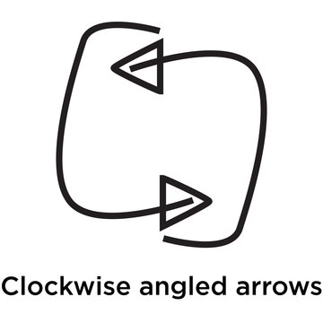 Clockwise angled arrows icon vector sign and symbol isolated on white background, Clockwise angled arrows logo concept