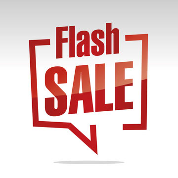 Flash sale in brackets white red isolated sticker icon