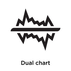 Dual chart icon vector sign and symbol isolated on white background, Dual chart logo concept