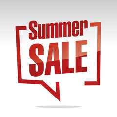 Summer sale in brackets white red isolated sticker icon