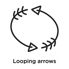 Looping arrows icon vector sign and symbol isolated on white background, Looping arrows logo concept
