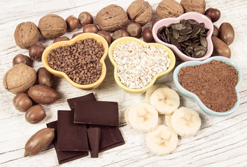 Products containing magnesium. Healthy food.