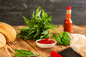 tomato sauce  - Chile hot sauce tomato (red) - cuisine.  Food background