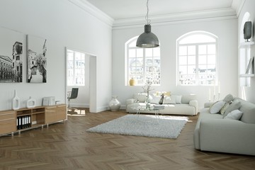 modern bright skandinavian interior design living room