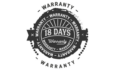 18 days warranty icon vintage rubber stamp guarantee