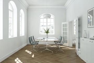 Fototapeta na wymiar modern bright skandinavian interior design diining room