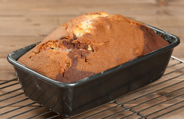 Homebaked Vanilla Chocolate Raspberry Cake. Baking Tray.