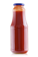 tomato juice in a glass bottle