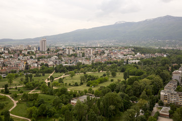 Fototapeta na wymiar Aerial view of Sofia, Bulgaria