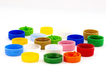 Colorful plastic bottle caps