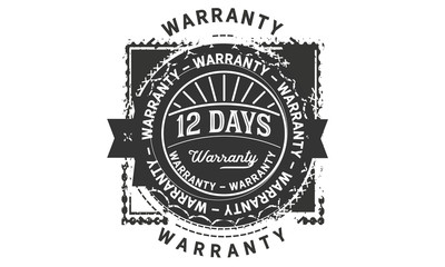 12 days warranty icon vintage rubber stamp guarantee