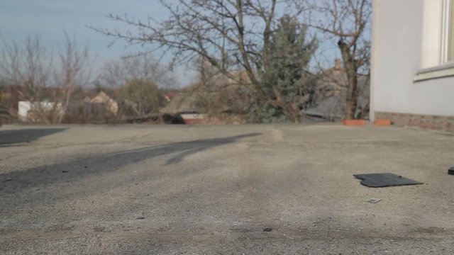 Throwing laptop on the ground