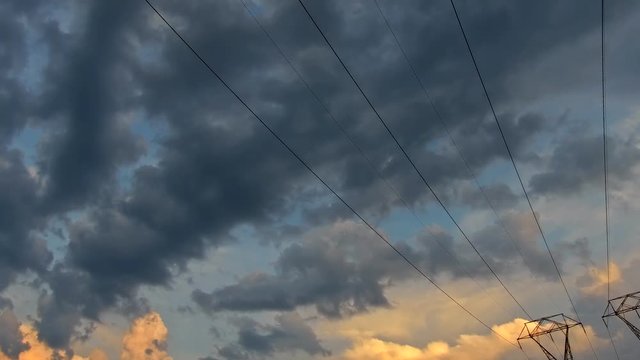 Cloudscape during sunset time. Sunlight creates dramatic shapes and colors Cloudy sky at dusk colorful background 4K HD Video
