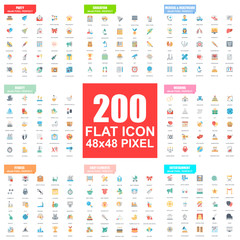 Simple set of vector flat icons. Flat pictogram pack. 48x48 Pixel Perfect.