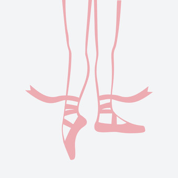 ballerina feet in pointe shoes