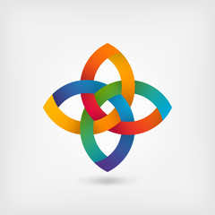 multicolor gradient abstract intertwining symbol