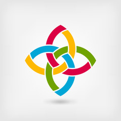 multicolor abstract intertwining symbol