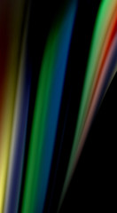 Fluid rainbow colors on black background, vector wave lines and swirls