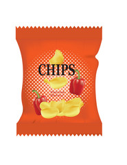 Potato chips bag. vector illustration