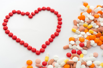 heart-shaped with drugs