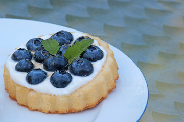 blueberry tartlet, close-up