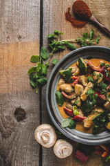 Curry chicken vegetable fresh food