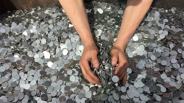Pirate treasure silver coins slow