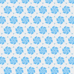 Light blue seamless pattern background. Stencil for printed matter, print on fabric or textile, clothes and ceramic. Creative template for design products decoration. Symmetric kaleidoscope wallpaper.