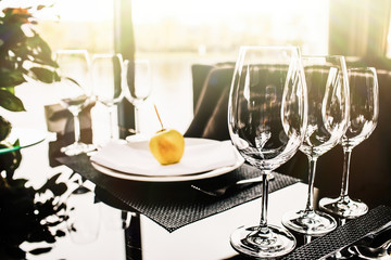 Table set for an event party or wedding reception