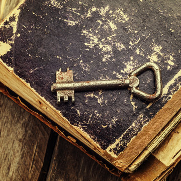 old keys on a vintage book