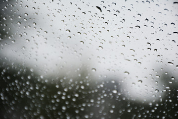 Raindrops on glass