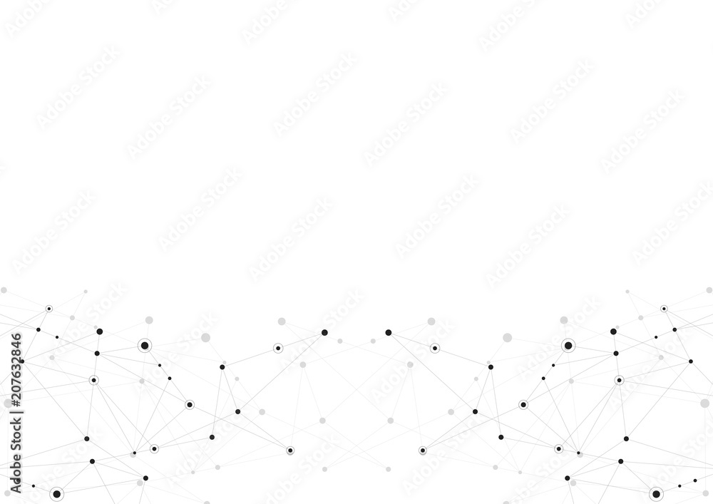 Poster abstract connection background with lines and dots. geometric network connection