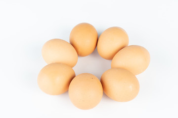 the pack of eggs in plastic packaging.