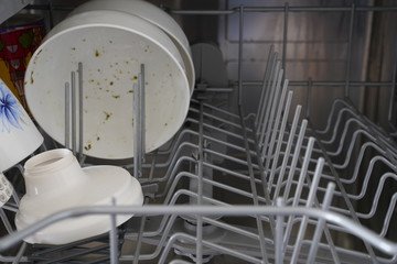 Dishwasher with dirty dishes