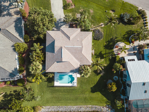 Aerial Houses Residential Florida Lake