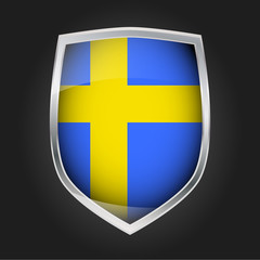 Shield with flag of Sweden
