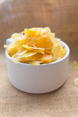 Homemade jackfruit chips fried