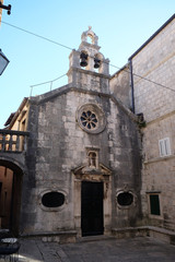 St Michaels church, in the old town of Korcula, Dalmatia, Croatia