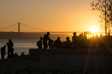 Fototapeta na wymiar Sonnenuntergang in Lissabon