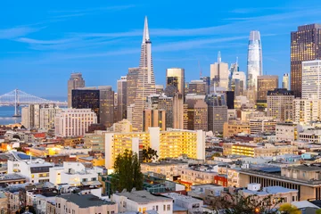 Foto op Plexiglas San Francisco downtown skyline © vichie81