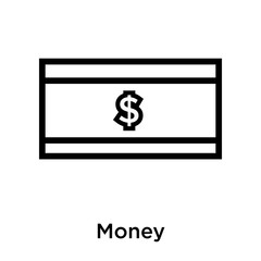 Money icon vector sign and symbol isolated on white background, Money logo concept